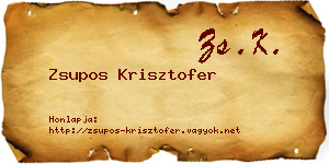 Zsupos Krisztofer névjegykártya